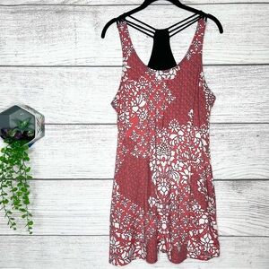 Apt 9 Pink & White Floral Strappy Casual Mini Dress Nightgown Coverup Size Large